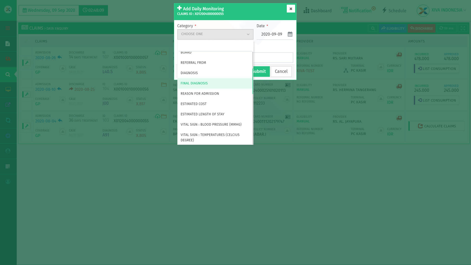 XIVA - ADD CLAIMS DAILY MONITORING PREVIEW