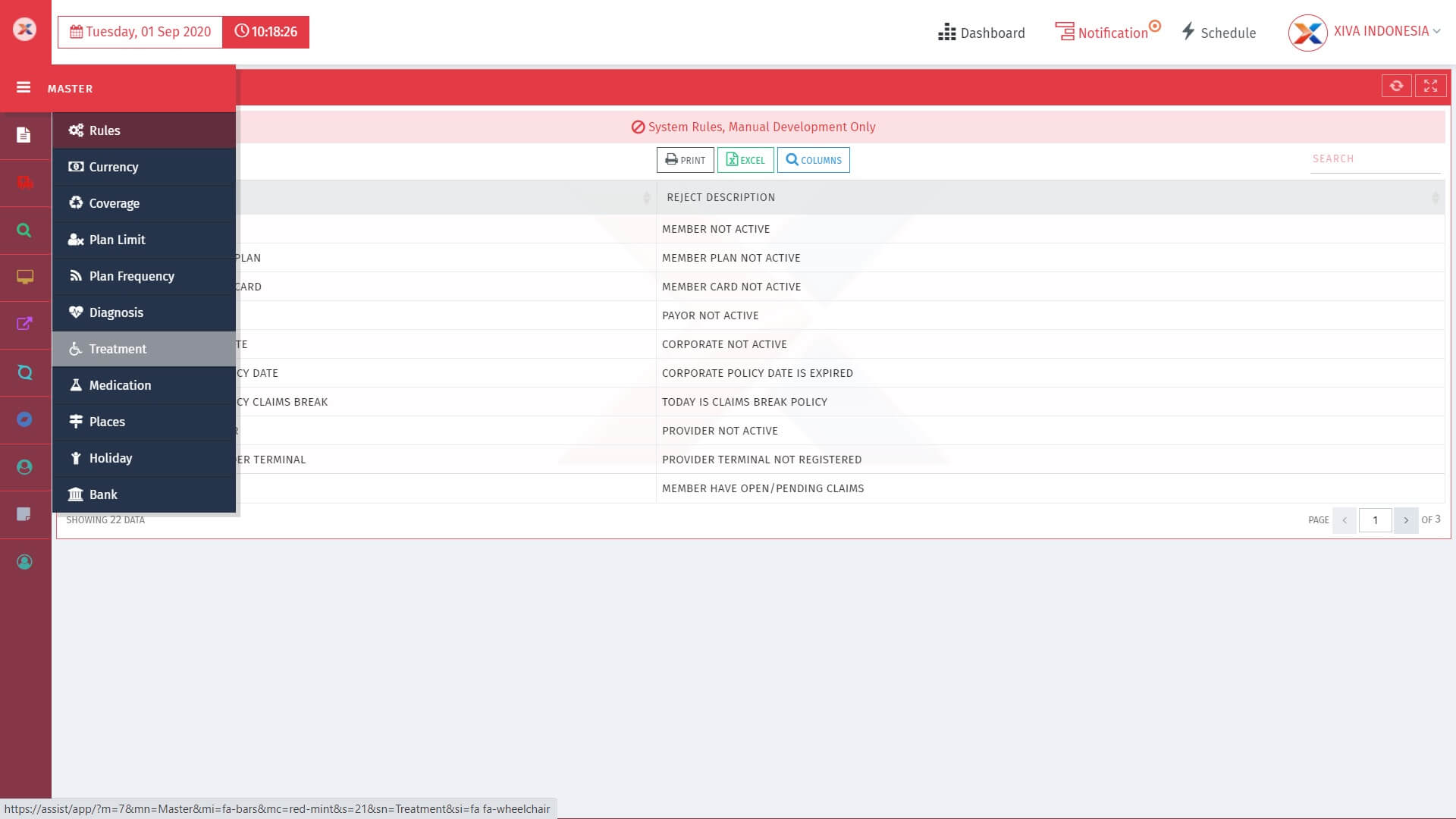 XIVA - MASTER MODULE LIST PREVIEW